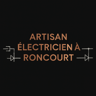 Logo SL Électricité cuivré sur fond noir avec circuits argentés – Artisan électricien à Roncourt
